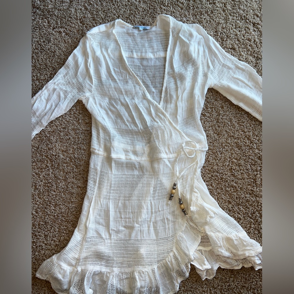 2 white swim cover ups